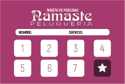 tarjeta NAMASTE PELUQUERÍA BACK